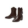 New Western short boots for women in autumn and winter 2025 New temperament French retro pointed knight Martin boots for women