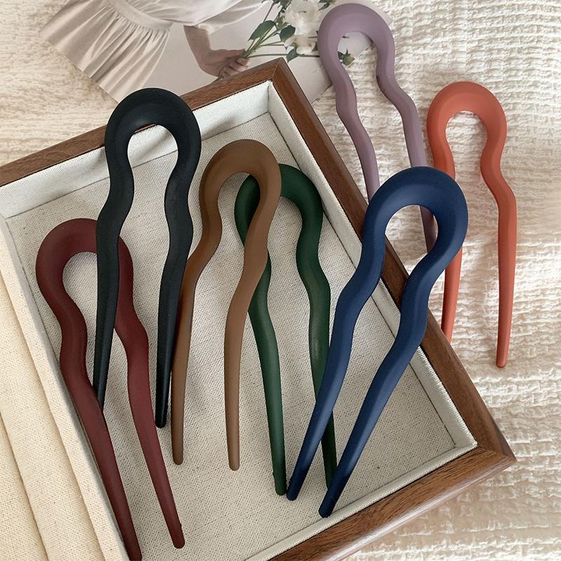 Hair Sticks Fork Hairpin Elegant Women Hair Clip Pins U Shape Girls Hairpins Hair Bun Maker Headwear Accessories