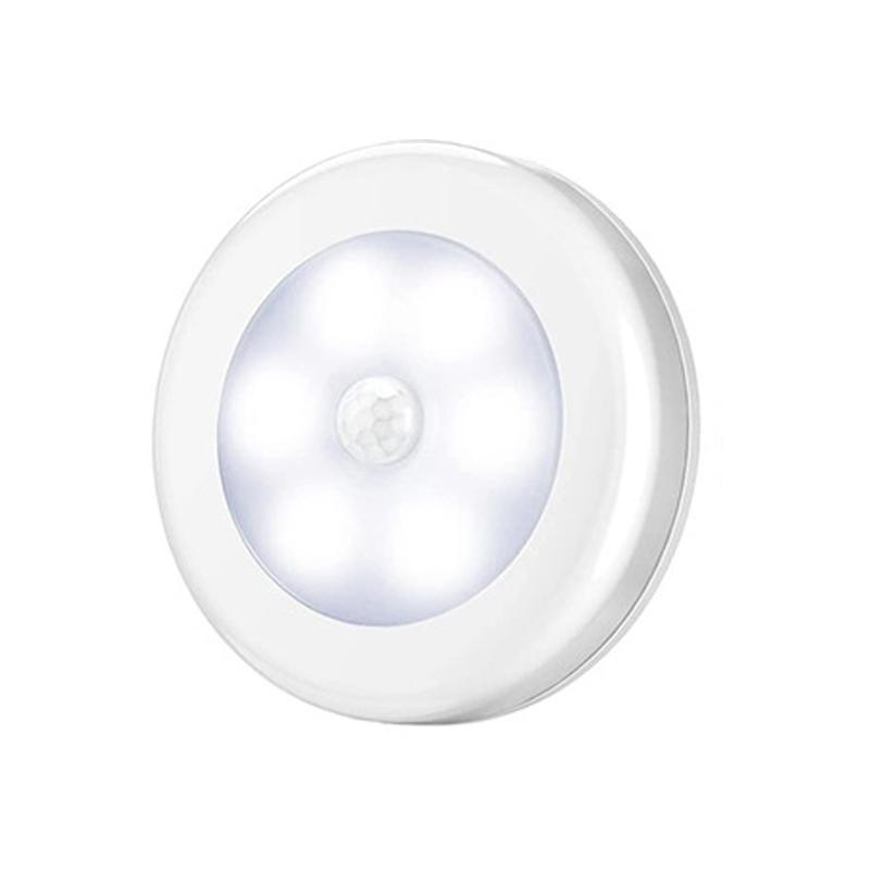 

Ночник Настенный светильник Сенсор 1 шт. 6 светодиодных лампочек движения на батарейках Аварийный сухой ПК Круглый Aaa Шкаф Пир Корпус Активированный Индукционный 0-5 Вт WHITE LIGHT