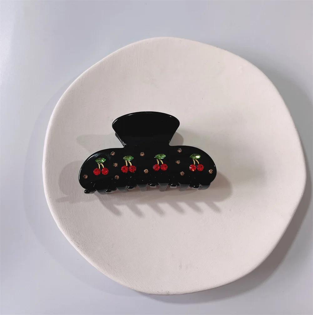 8 cm Haarklammer mit Obst- und Kirschmotiv für Damen, elegante Haarklammer aus Acetat, beliebte Haarklammern, Haar-Accessoires