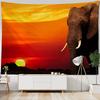 Bohemian Elephant Art Tapestry Sunrise Sunset Forest Landscape Home Decoration Wall Hanging Hippie Living Room Background Cloth