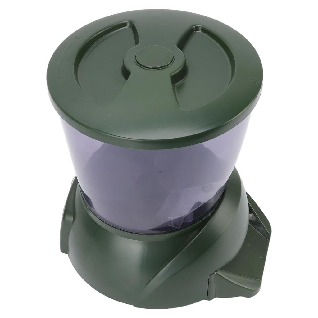 4,25L Automatický krmítko pro ryby do jezírka s průhlednou nádobou LCD displejem Velkokapacitní dávkovač krmiva pro jezírka akvária