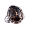 Natural Black Copper Turquoise Gemstone 925 Solid Sterling Silver Ring S.10 E1W96
