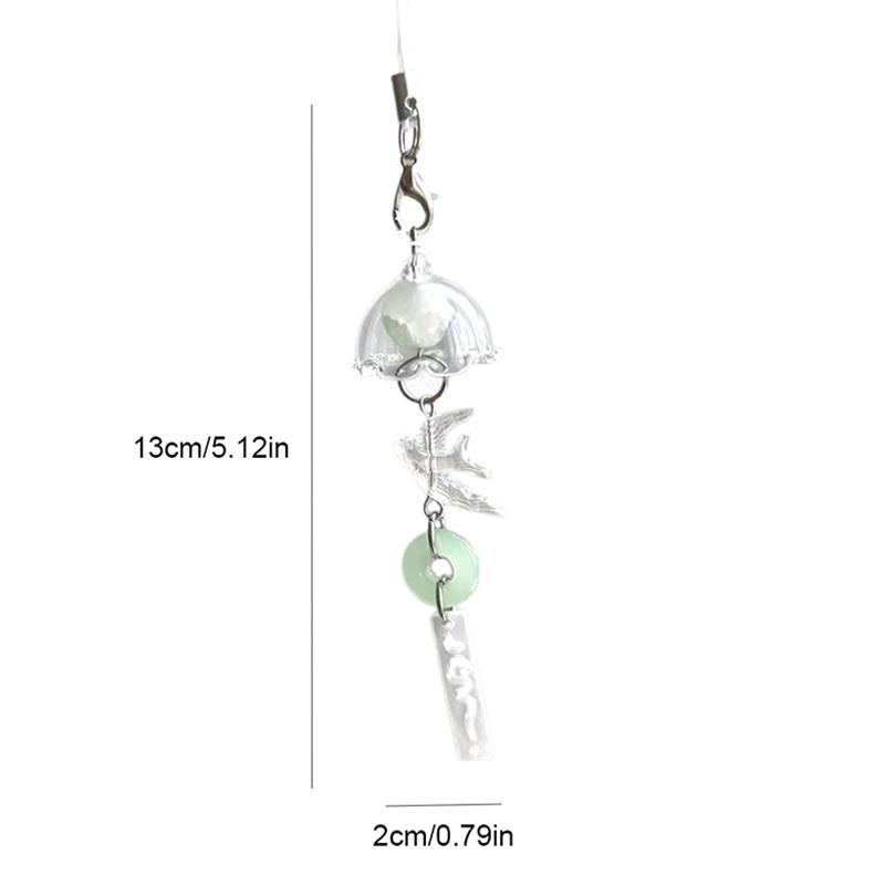 Y2K Grün Fliegender Vogel Schlüsselanhänger Windspiele Perlen Schlüsselanhänger Für Handy Kamera Kopfhörerhülle Anhänger Schlüsselband