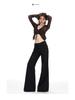 American Women's Spring 2026 Loose Low-Waist Micro-Flare Suit Pants - Slimming Casual Trousers