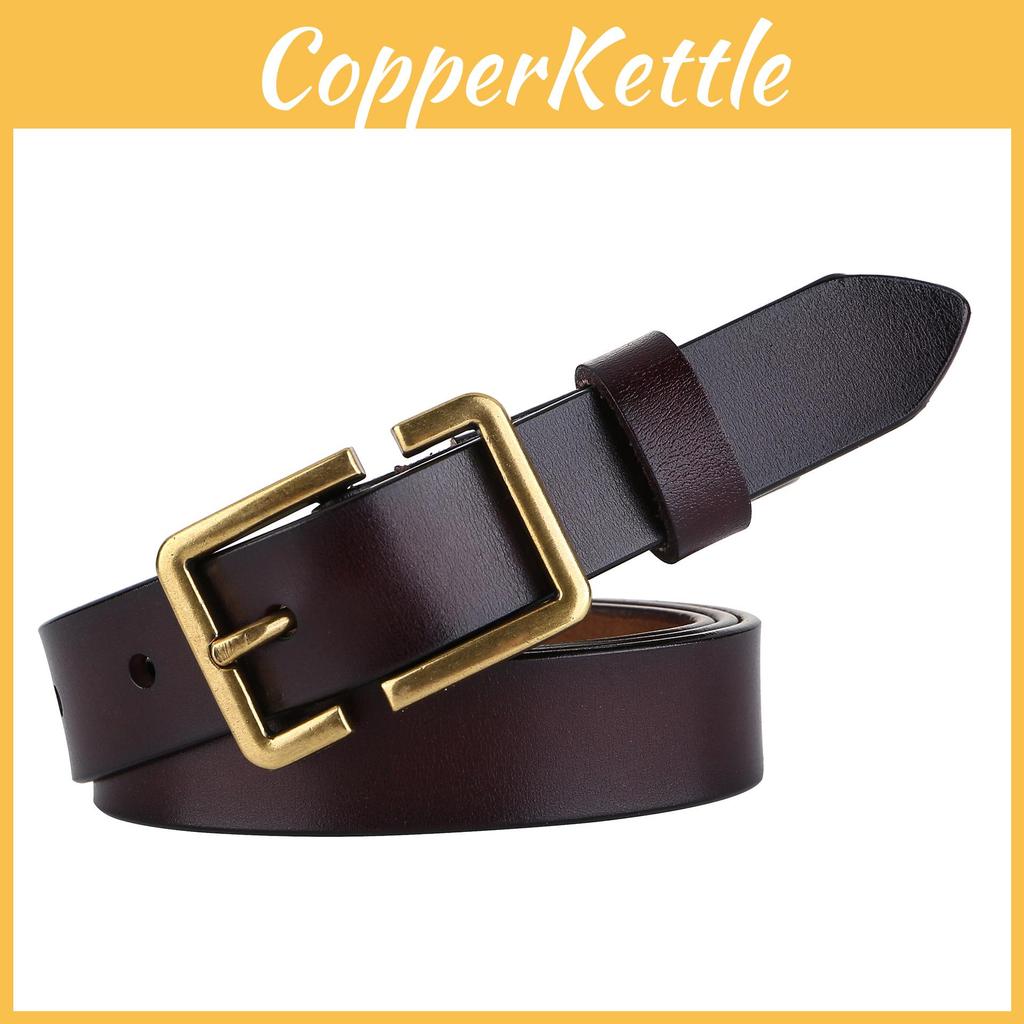 Womens Leather Belt With Stylish Square Pin Buckle For Daily Use