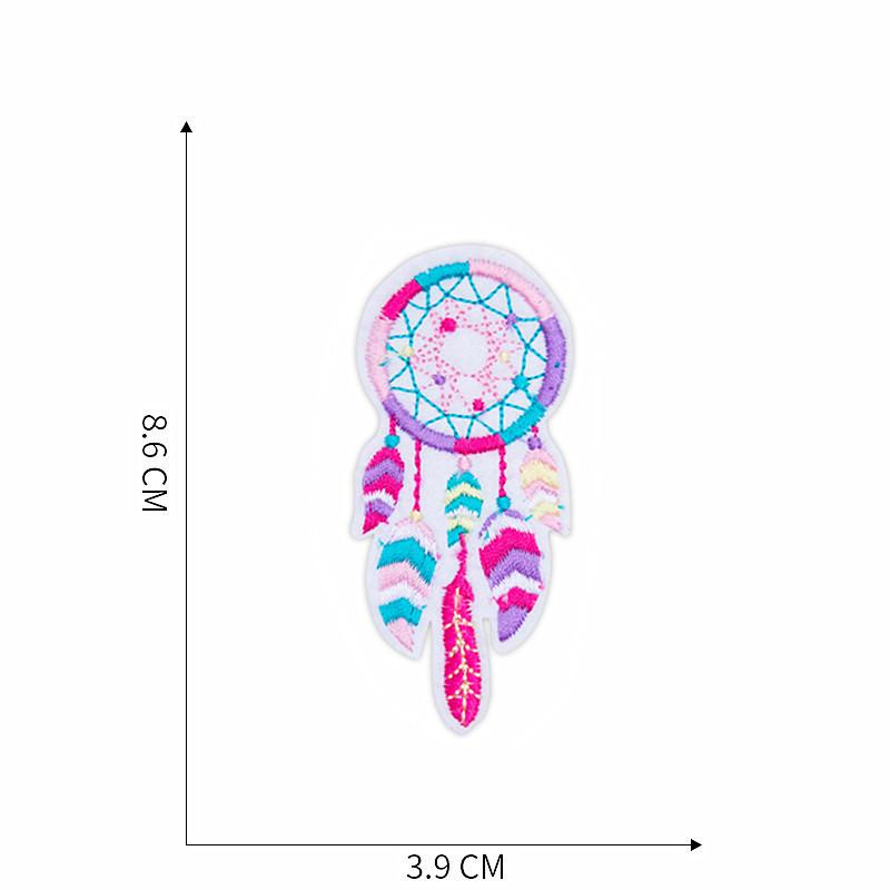 Vyšívaná látková nášivka: Kaktusové peří design pro opravu oblečení a kalhot