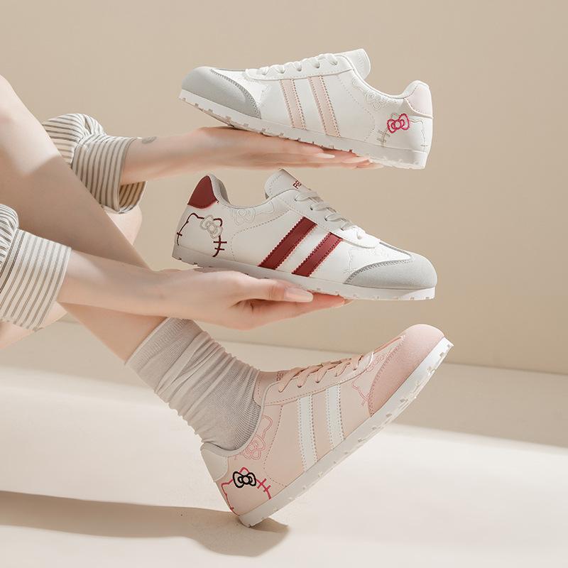 Cute KT Cat Embroidered Student Shoes Women's Training Shoes New Korean Chic Versatile Board Shoes Casual