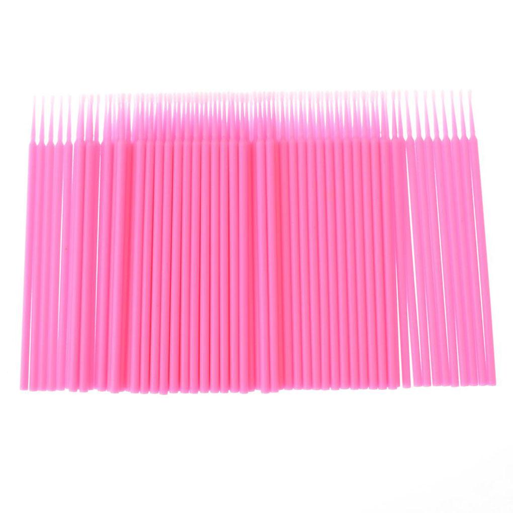 100pcs Double Head Disposable Swab Fiber Buds Plastic Sticks Eyebrow Eyelash Make Up Tools