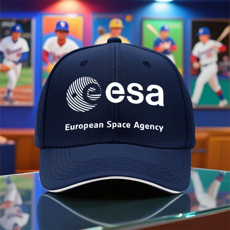 1 Stück der neuen leichten Baseballkappe für Sommer und Herbst 2025 für Herren und Damen mit ESA-Weltraumagentur-Aufdruck