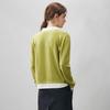 Komomboka Women's Lapel Cashmere Color Block Knit Sweater
