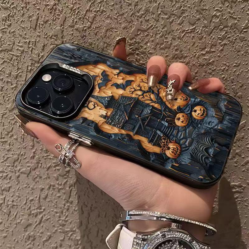 Pumpkin Devil Cartoon Phone Case for iPhone 7/8 Plus, 15 Plus, 17 Pro - Anti-Fall Design with Apple Style