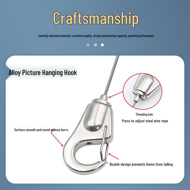 Steel Wire Adjustable Alloy Hook for Hanging Light Fixtures, Pictures, Displays, and Billboards.