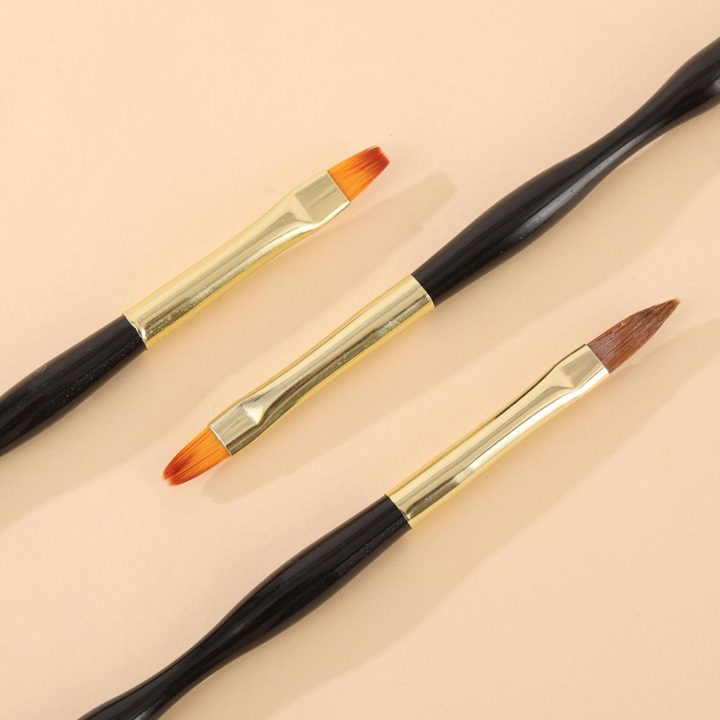 3 Stück Schwarze Stange Schmale Taille Maniküre-Stifte, Bemalter Stift, Linienziehstift, Doppelseitiger Mehrzweck-Maniküre-Stift