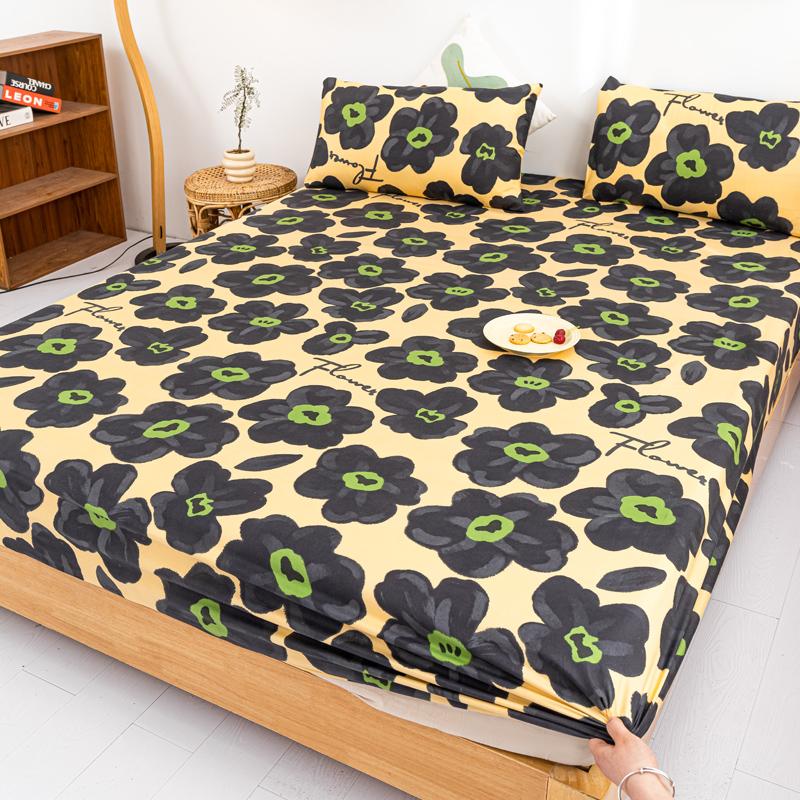Printed Fitted Sheet Sets Lençol Single/Full/Queen/King Size Bed Sheets with Pillowcase for Home Elastic Band Mattress Cover