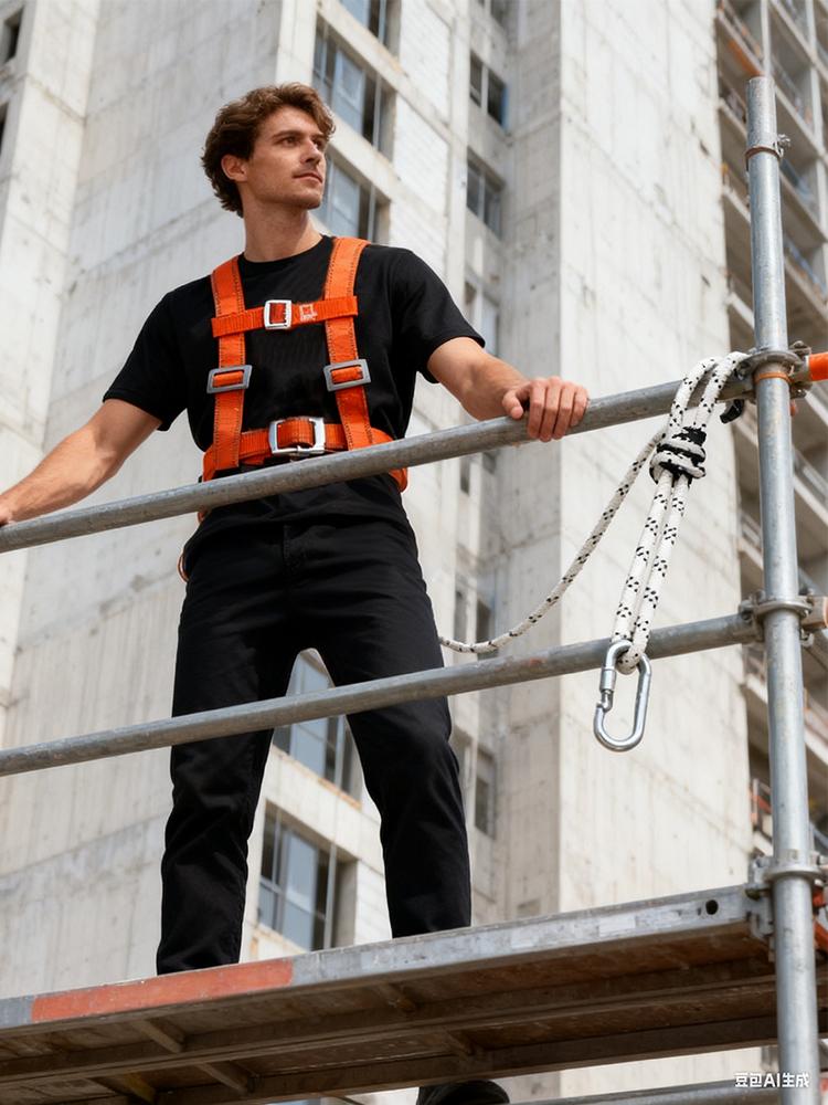 Arnés de Seguridad Ajustable para Trabajos en Altura con Cuerda de Seguridad 3M, Cinturón, Mosquetón, Escalada al Aire Libre, Protección de Seguridad de Cuerpo Completo