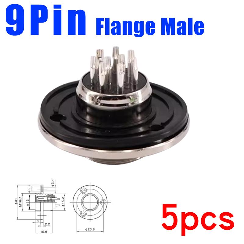 5pcs GX16 Flange Butting Type Aviation Plug Socket 2/3/4/5/6/7/8/9/10 Pin Male Female Fixing Circular Connectors