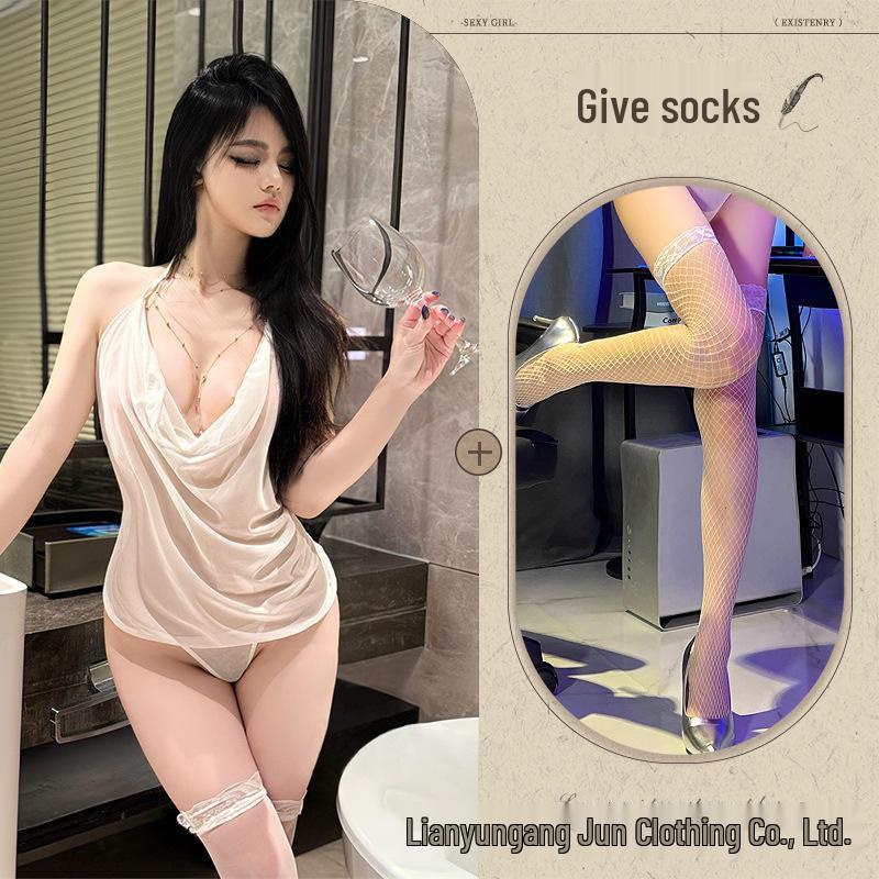 Tempting Sheer Desire Lingerie Set: Flirty Quick-Release Sleepwear