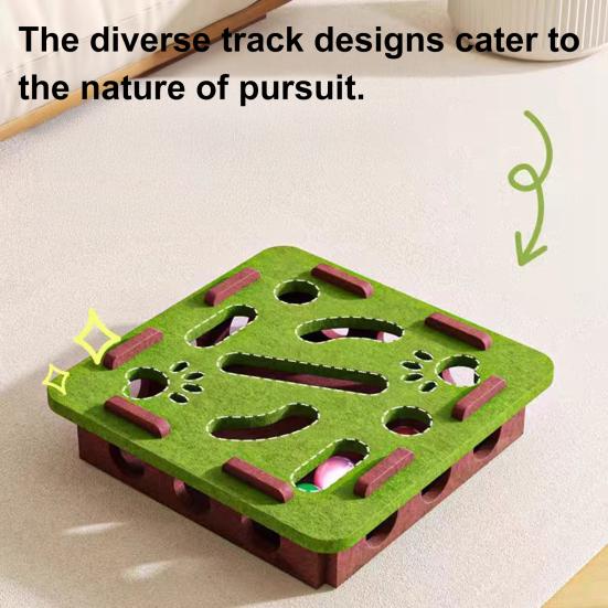 Cat Scratch Maze Toy Interactive Felt Maze Nail File Self-Play Maze Box with 3