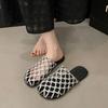 Fashion Luxury  Handmade Weaving Mesh Hollow Out Women Cozy Breathable Round Toe Beach Shoes Casual Flat Slippers