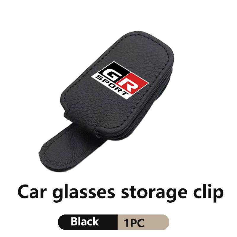For Toyota Car Leather Glasses Clips Sun Visor Sunglasses CJWH7 Storage Fastener Gazoo Racing TRD Corolla Yaris Chr Auris Rav4 Prado