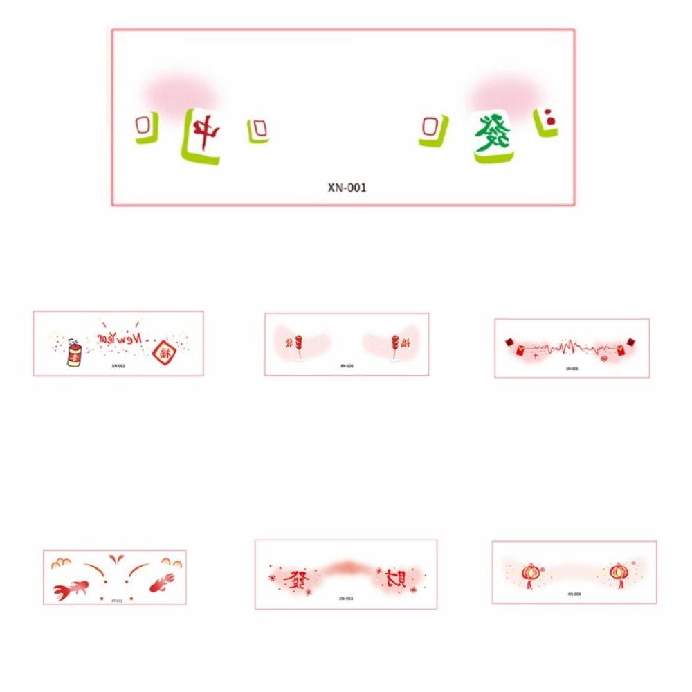 Long Lasting New Year Face Tattoo Waterproof Cheek Temporary Tattoo  Festival Holiday Events
