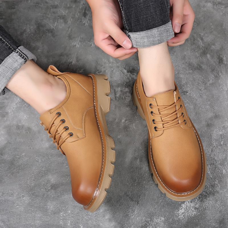 Casual men's leather shoes Fashion British Style Outdoor leisure business party Daily office street walking quality adult shoes