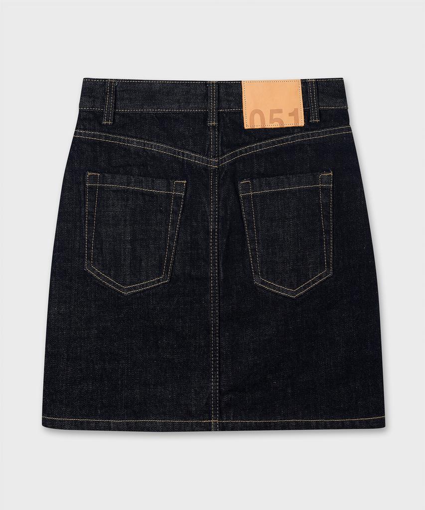 Plack Woman [Kuroki] Classic Denim Mini Skirt_Dark Blue