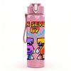 1PC Six Seven Bold Number Graffiti Print 750ml Color Plastic Sports Water Bottle Leakproof Flip Straw Lid Suitable for Sports Office Home Use