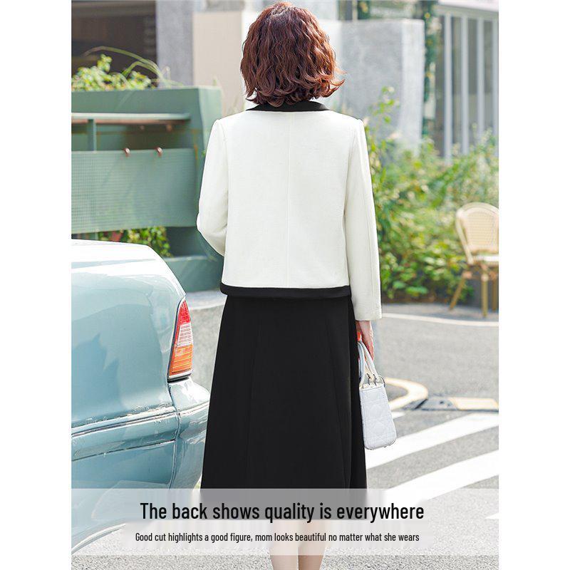 2025 Little Fragrance Style Spring-Autumn Two-Piece Set for Middle-Aged Women