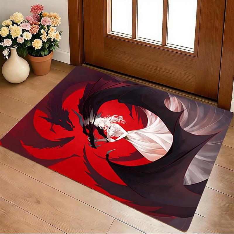Dragon Maiden Living Room Non-Slip Area Rug Soft Carpet for Bedroom Game Playroom Sofa Office Home Decor Doormat Christmas Gift C9211401