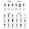 415-50 Pcs Car Bumper Retainer Clips Fender Hole Rivets Universal Door Trim Panel Fastener Clips Screw Mix Size Auto Tool