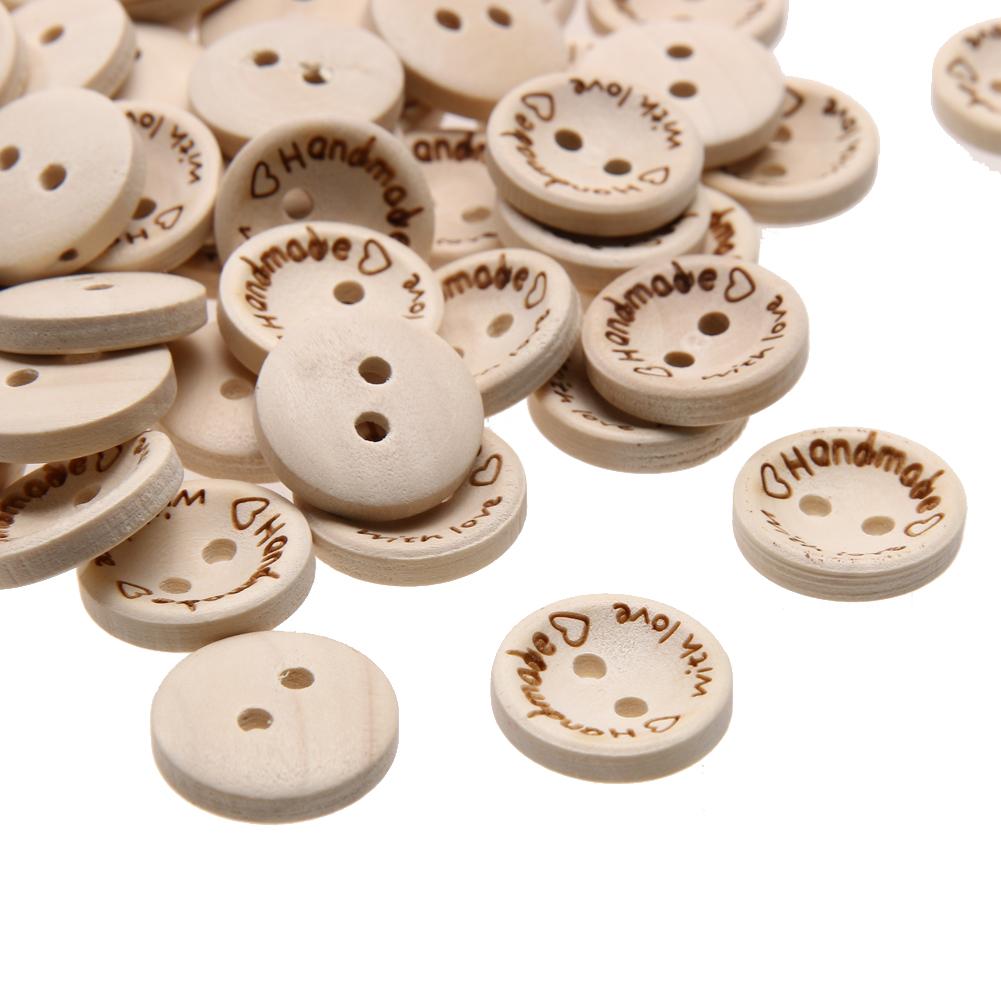 100pcs Sewing Button 15/20/25mm DIY Decor Button 2 Holes Decor Craft Supplies Environmental for Sewing Knitting Handcraft
