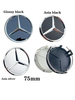 C200 E200 New 2025 For Mercedes Benz 4pcs 75mm Car Wheel Center Hub Caps Cover Auto Accessories For Mercedes Benz Amg C180 C200