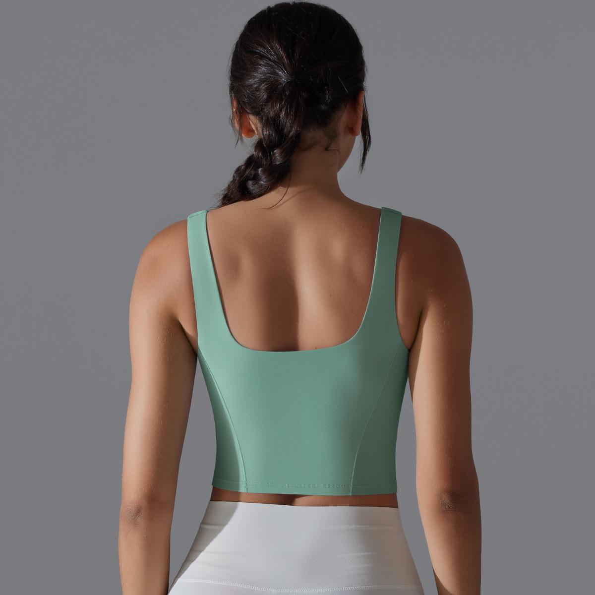 Одна чашка обтягивающее эластичное однотонное спортивное нижнее белье жилет для бега — фото 11