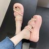 fashion Women Pearl Wedge Sandals Summer 2024 Chunky Platform Slippers for Woman Thick Bottom Beach Flip Flops Gladiator Sandalias Mujer