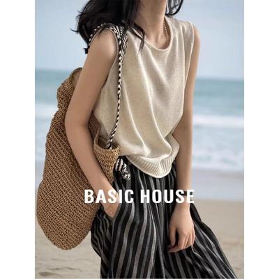 Basic House Damen Strickweste aus Leinenmischung