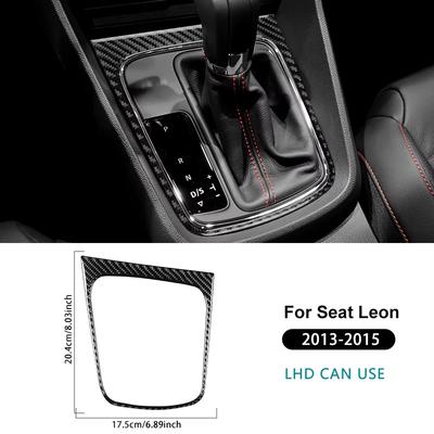 Prawdziwa Miękka Naklejka z Włókna Węglowego Panel Ramki Dźwigni Zmiany Biegów Samochodu Wykończenie Akcesoria Wnętrza Dla Seat Leon MK3 2013 2014 2015 LHD RHD