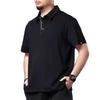 חולצת פולו גברית רפויה באיכות רכה מעבירת לחות עסקית נושמת--חולצת צוואר שרוול קצר אתלטית קז'ואלית עמידה בפני קמטים