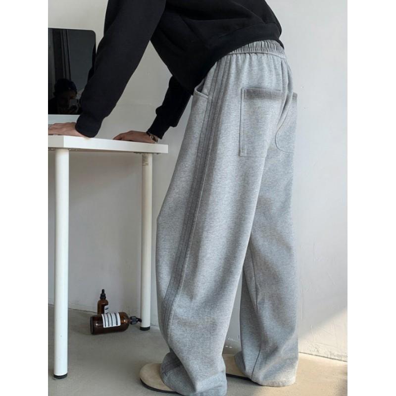 Herren Frühlings-/Herbst-Freizeit-Sport-Hose Locker Gerade Weite Beine Einfarbig Minimalistisch Stilvolle Hose