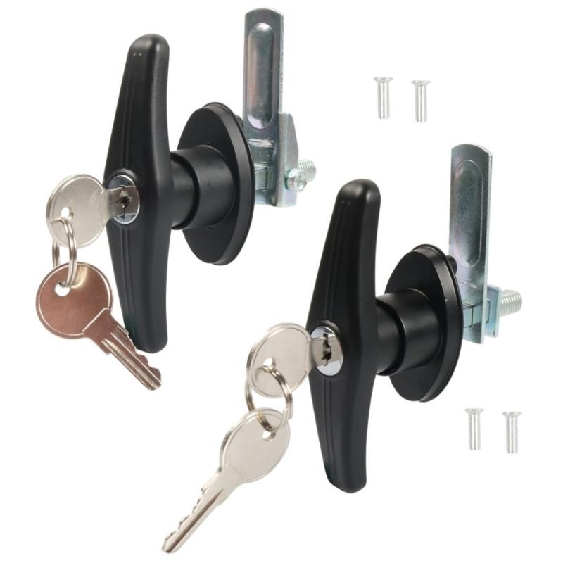 Set Of 2 Rotatable T Handle Locks For Automotive Marine And Industrial Use Strong Metal Material