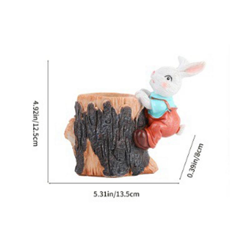 Multifunctional Creative Home Decoration Pen Holder/Flower Pot Cute Cartoon Rabbits Plant Pot Easter Decor Home Garden Decor