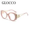 Designer Oversized Myopia Glasses Trendy Blue Light Blocking Luxury Women Eyewear Big Round Shortsighted