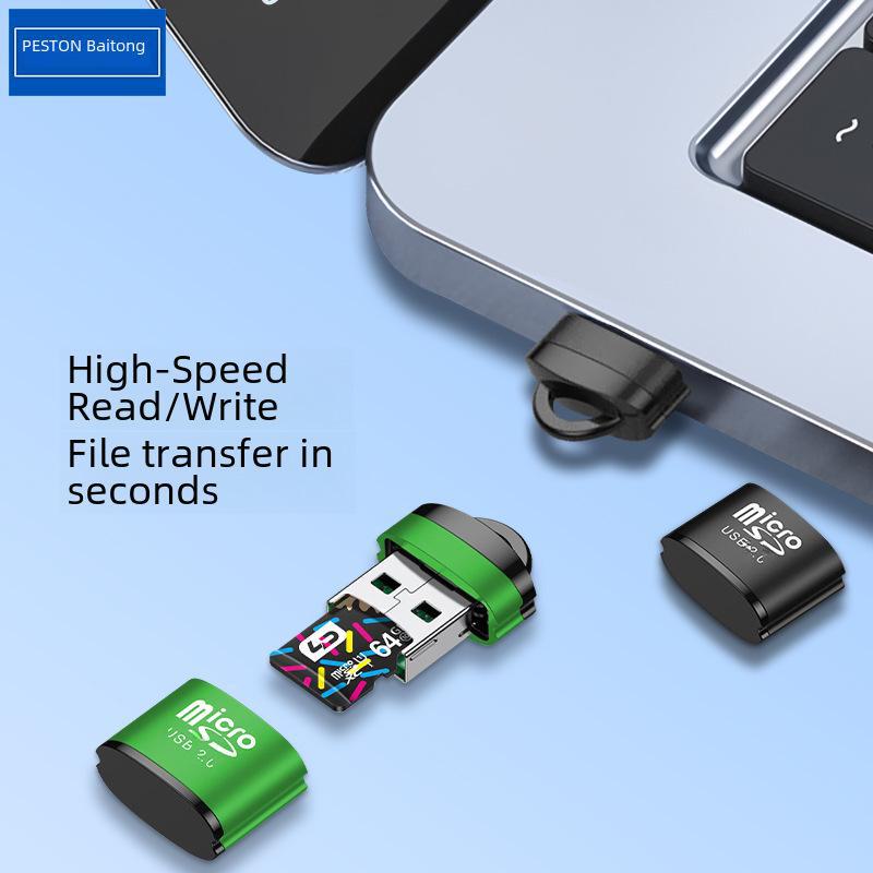 Baitong Mini Micro SD/TF-kortleser for Mobil, PC eller Bilhøyttaler.