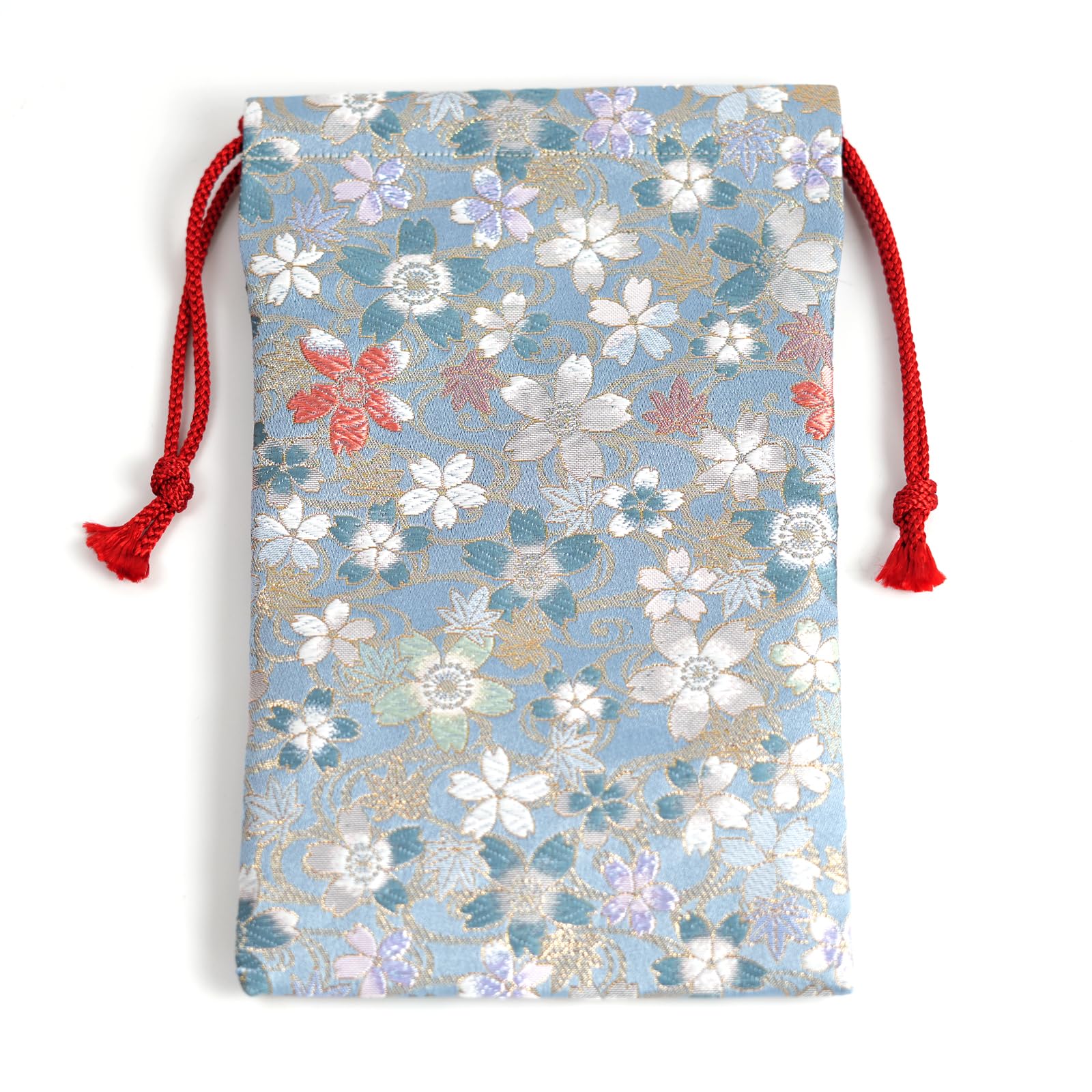 

Kyoto Geibido Nishijin Brocade Drawstring Bag for Goshuincho Made in Japan Cherry (Seal Book) (Blue Blossom)