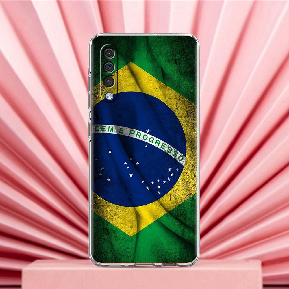 Phone Case For Samsung A56 A36 A26 A24 A16 A14 A12 A32 A50 A70 A20E A22 A40 A34 A54 A42 A52 5G A04s A06 Cover Large Brazil Flag