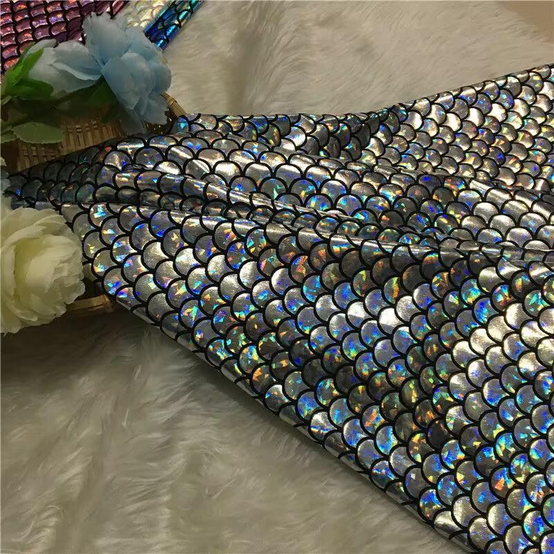 Fischschuppen Glitzerstoff Elastizität DIY Bühnenauftritt Kostüme Hochzeitsfeier Dekoration Nähen Meerjungfrau Badeanzugstoff