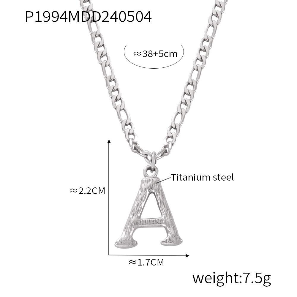 Simple Light Luxury Titanium Steel 26 Letter Necklace Niche Non-Fading Necklace Gold Tree Pattern Jewelry