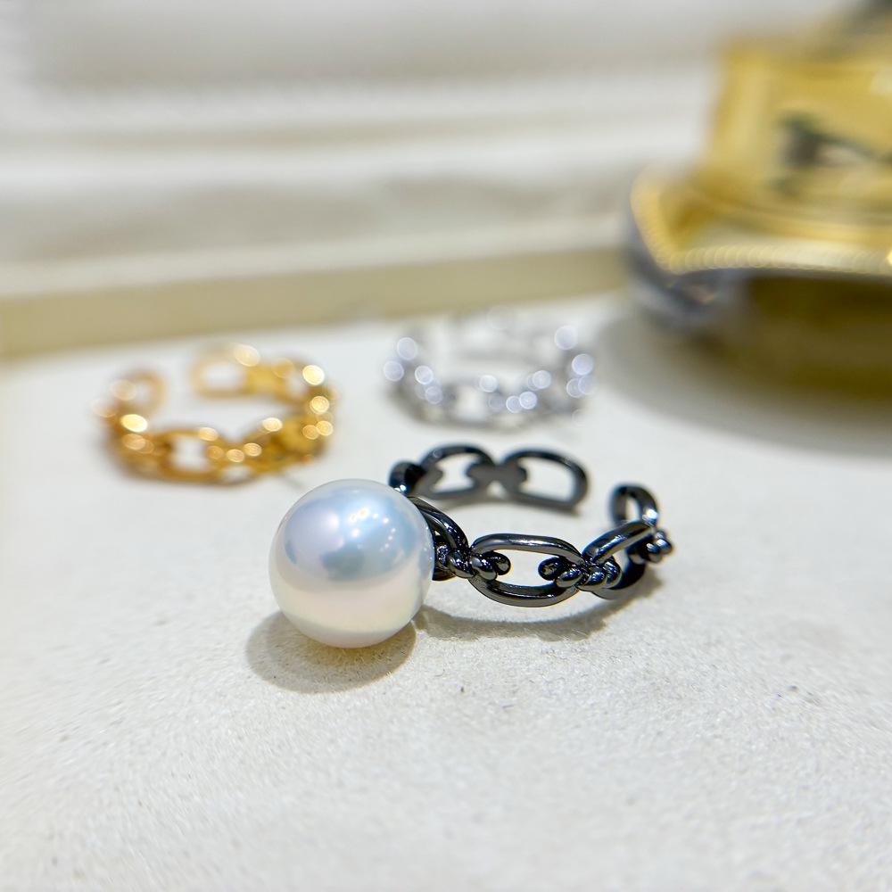 S925 Sterling Silver DIY Pearl Ring Blank for 9-13mm Round Pearls