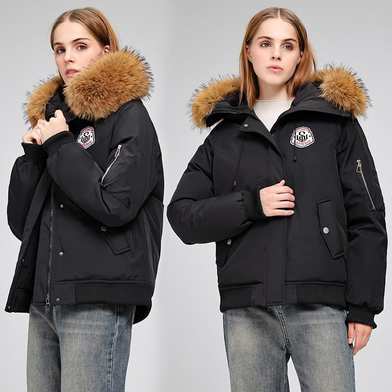 Big fur collar Parker padded jacket women's winter new loose padded jacket thickened warm padded jacket